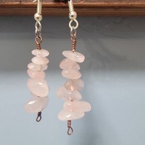 Chic Rose Quartz Drop Earrings